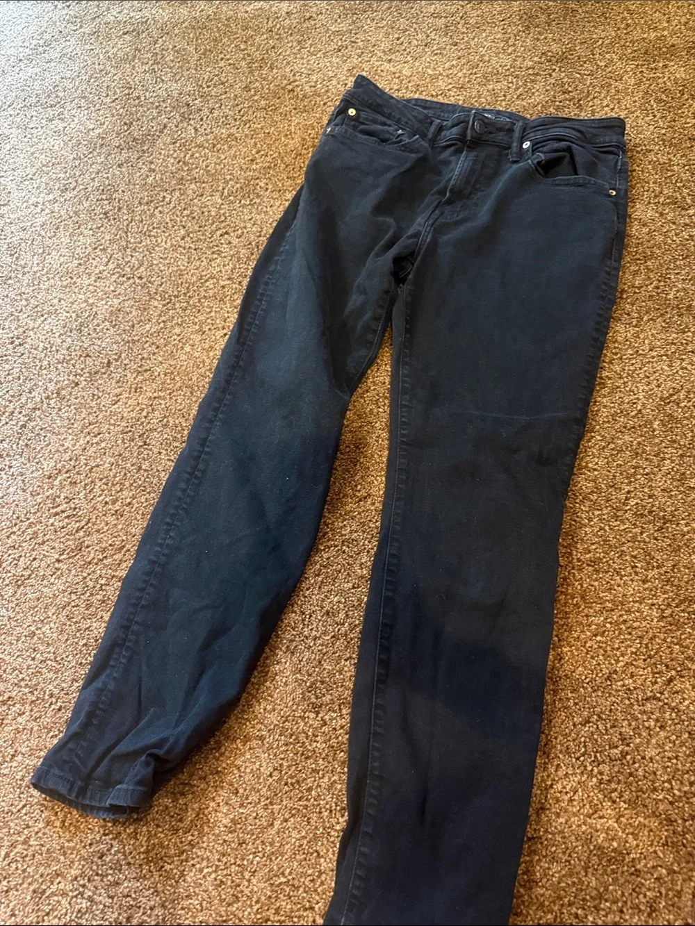 Men's Black American Eagle Straight-Leg Jeans